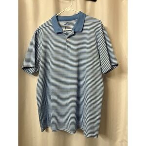 Nike‎ Golf Performance Blue Striped Dri Fit XL Short Sleeve Polo  (D29)